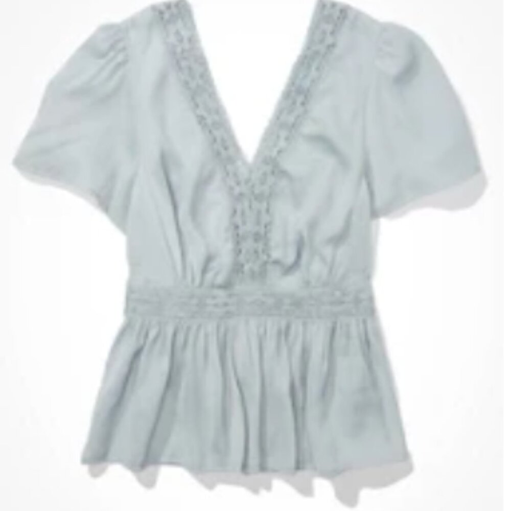 AE lace flutter sleeve blouse